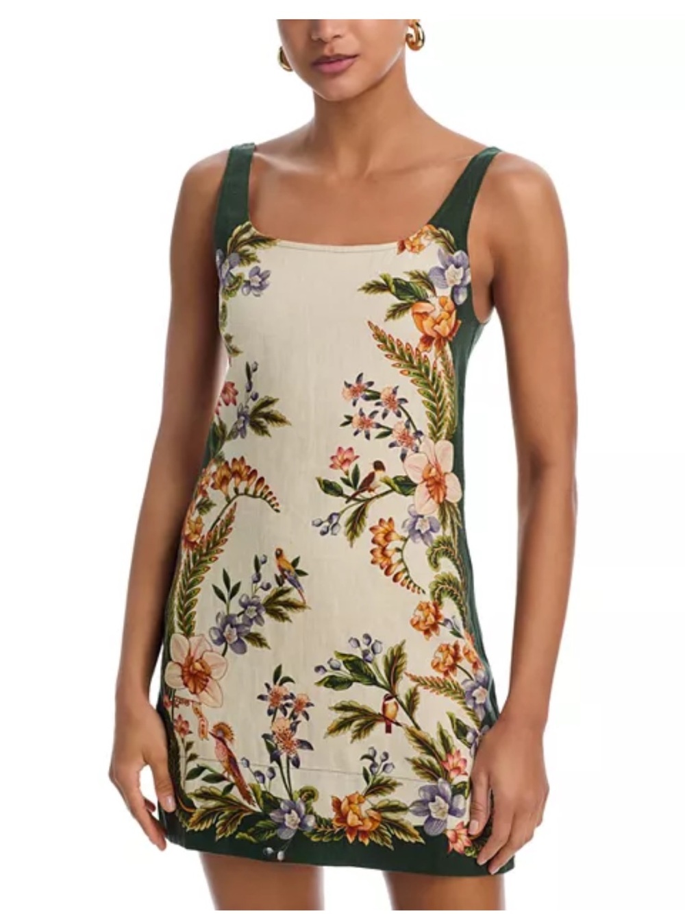Farm Rio Nature Sand Print Linen Sleeveless Minidress Small
